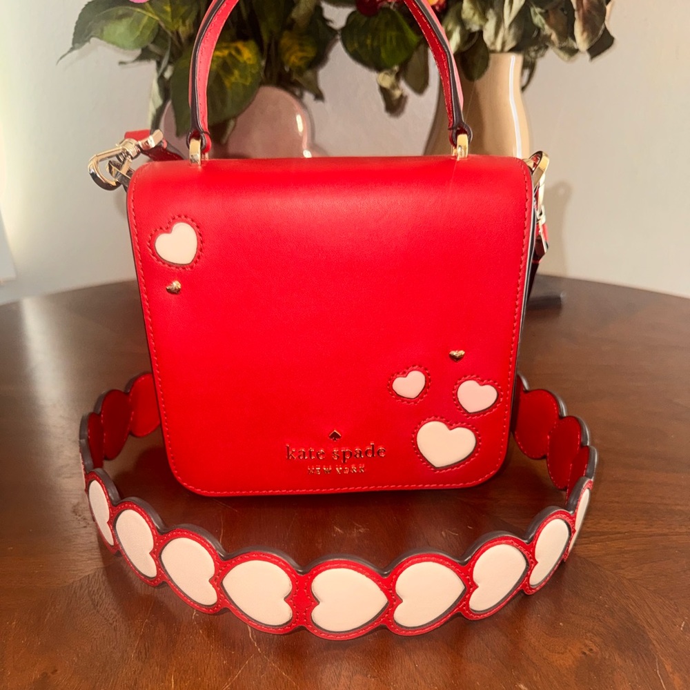 Kate Spade Red Mini Bag with Heart Strap - Picture 2 of 6